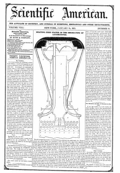 Scientific American - January 15, 1853 (vol. 8, #18)