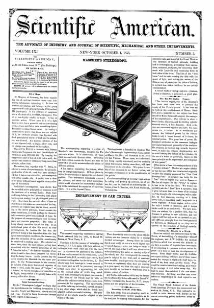 Scientific American - Oct. 1, 1853 (vol. 9, #3)