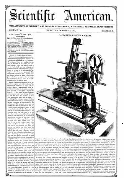 Scientific American - Oct. 8, 1853 (vol. 9, #4)