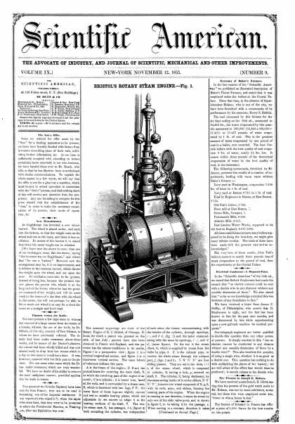 Scientific American - Nov. 12, 1853 (vol. 9, #9)