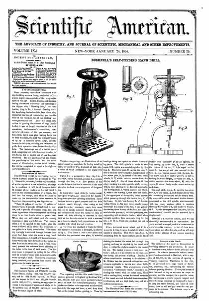Scientific American - Jan. 28, 1854 (vol. 9, #20)