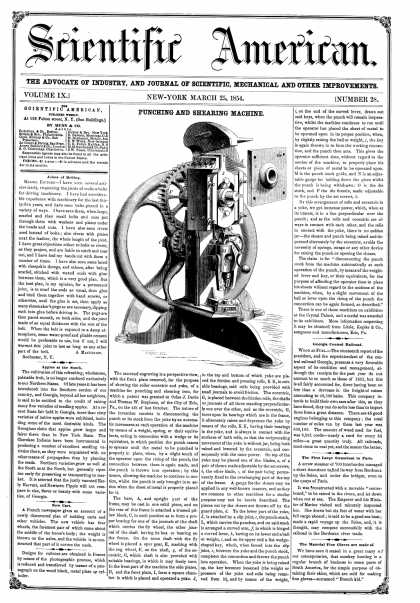 Scientific American - Mar. 25, 1854 (vol. 9, #28)