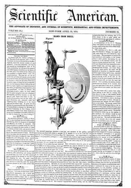 Scientific American - Apr. 22, 1854 (vol. 9, #32)
