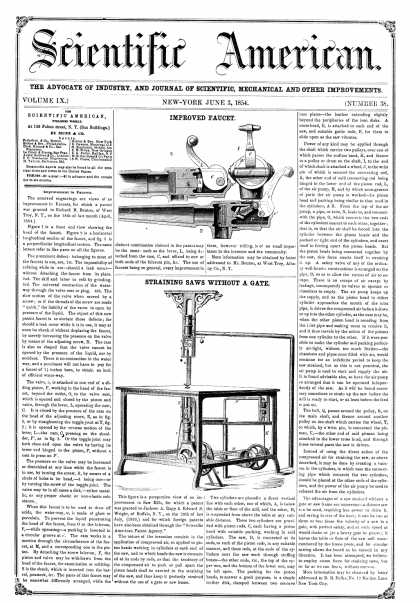 Scientific American - June 3, 1854 (vol. 9, #38)