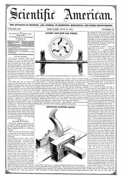 Scientific American - June 10, 1854 (vol. 9, #39)