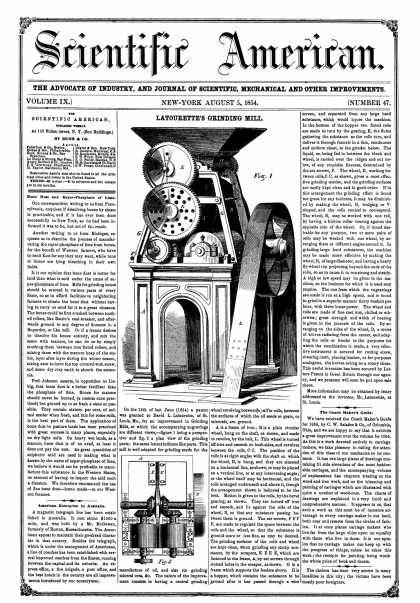 Scientific American - Aug 5, 1854 (vol. 9, #47)