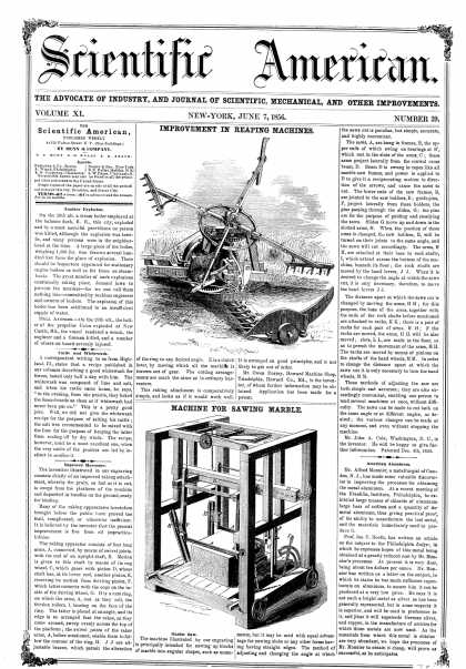 Scientific American - June 7, 1856 (vol. 11, #39)