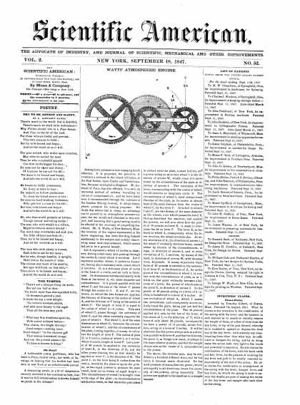 Scientific American - September 18, 1847 (vol. 2, #52)