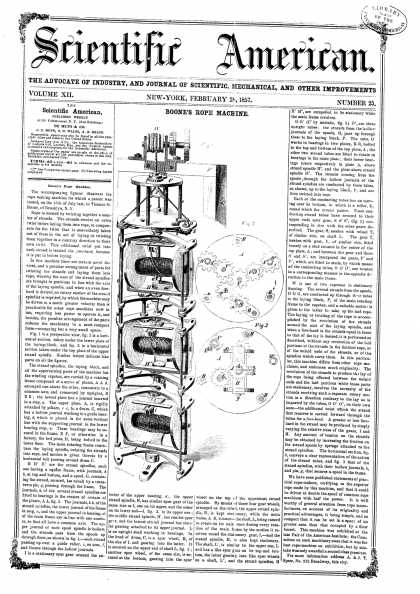 Scientific American - Feb 28, 1857 (vol. 12, #25)
