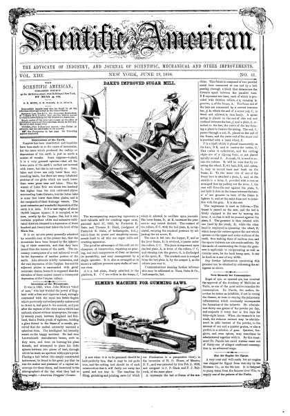 Scientific American - June 19, 1858 (vol. 13, #41)