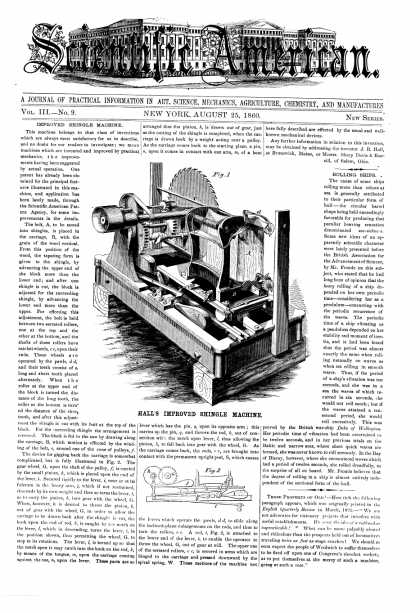 Scientific American - Aug 25, 1860 (vol. 3, #9)