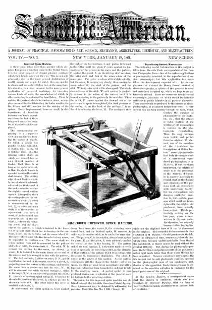 Scientific American - Jan 19, 1861 (vol. 4, #3)