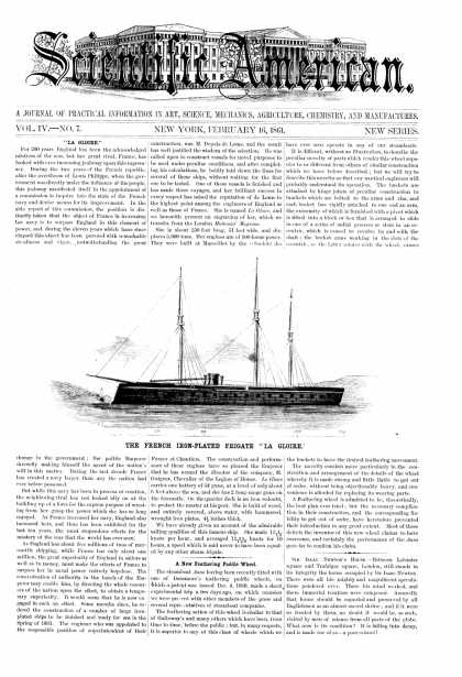 Scientific American - Feb 16, 1861 (vol. 4, #7)