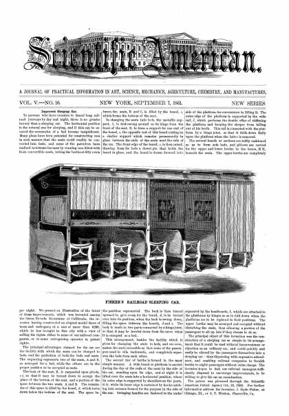 Scientific American - Sept 7, 1861 (vol. 5, #10)