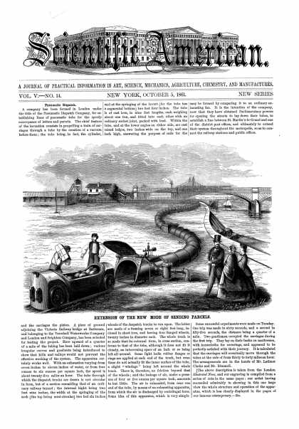 Scientific American - Oct 5, 1861 (vol. 5, #14)