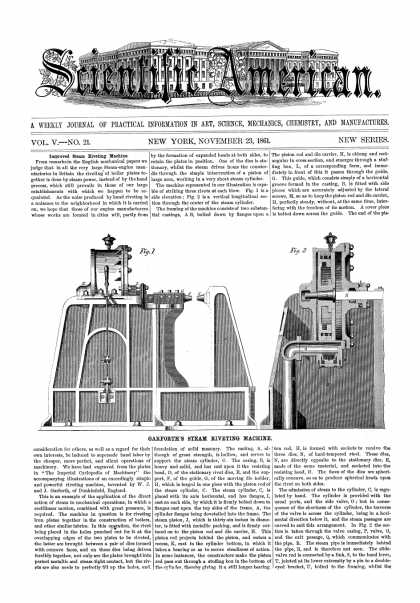 Scientific American - Nov 23, 1861 (vol. 5, #21)