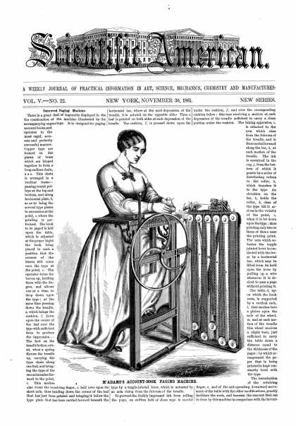 Scientific American - Nov 30, 1861 (vol. 5, #22)