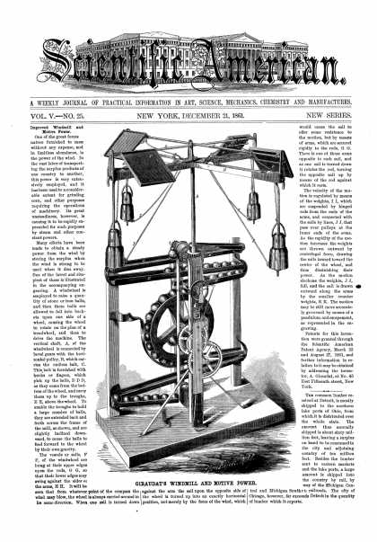Scientific American - Dec 21, 1861 (vol. 5, #25)
