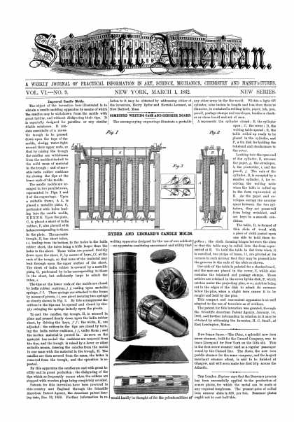 Scientific American - Mar 1, 1862 (vol. 6, #9)