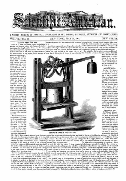 Scientific American - May 10, 1862 (vol. 6, #19)