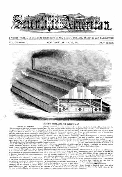 Scientific American - Aug 16, 1862 (vol. 7, #7)