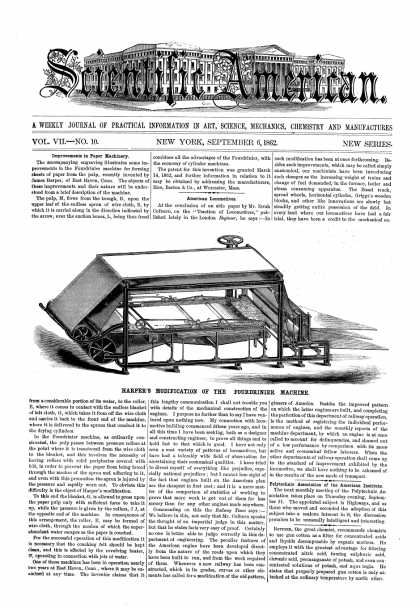 Scientific American - Sept 6, 1862 (vol. 7, #10)