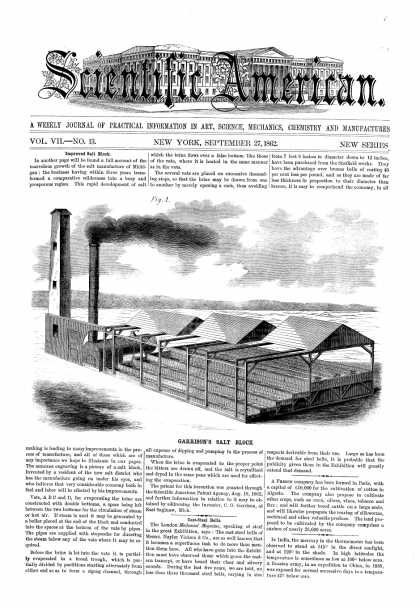 Scientific American - Sept 27, 1862 (vol. 7, #13)
