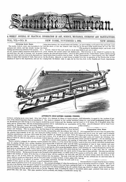 Scientific American - Nov 1, 1862 (vol. 7, #18)