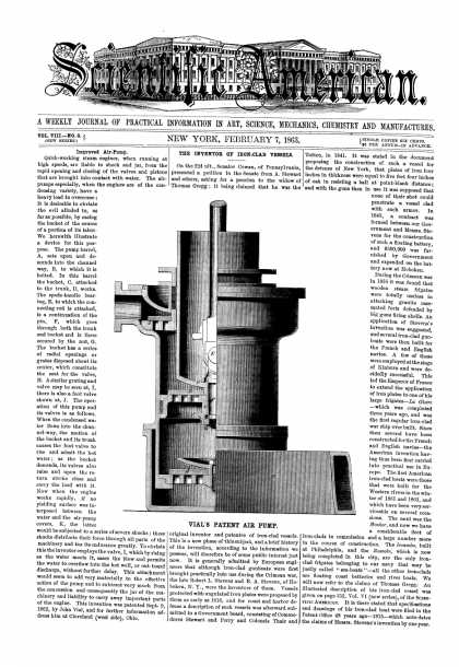 Scientific American - Feb 7, 1863 (vol. 8, #6)