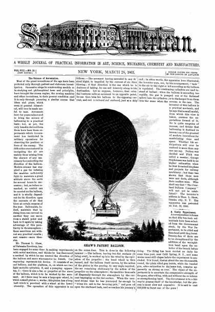 Scientific American - Mar 28, 1863 (vol. 8, #13)