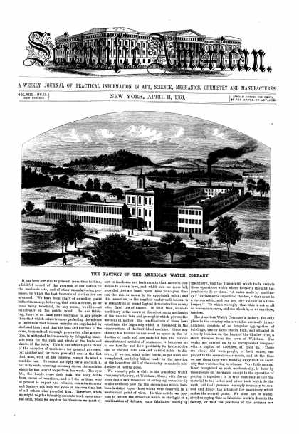 Scientific American - Apr 11, 1863 (vol. 8, #15)