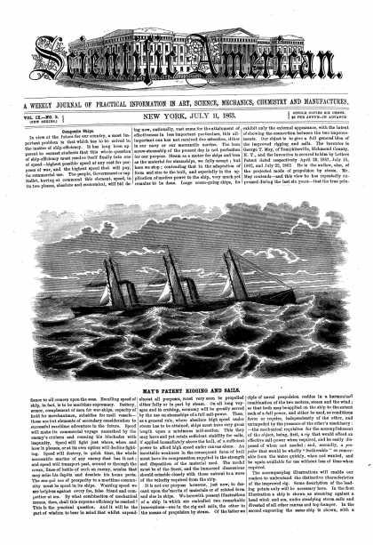 Scientific American - July 11, 1863 (vol. 9, #2)