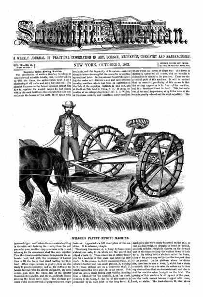 Scientific American - Oct 3, 1863 (vol. 9, #14)