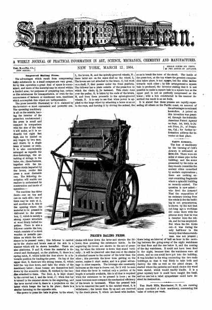 Scientific American - Mar 12, 1864 (vol. 10, #11)