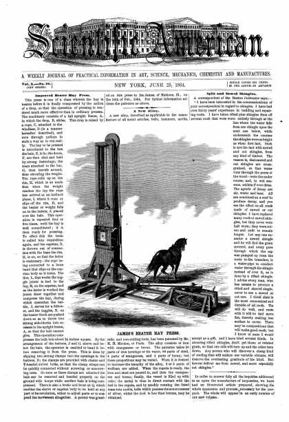 Scientific American - June 25, 1864 (vol. 10, #26)