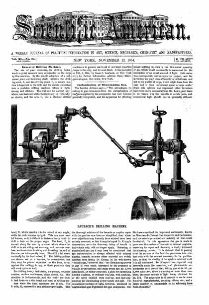 Scientific American - Nov 12, 1864 (vol. 11, #20)