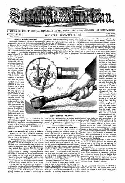 Scientific American - Nov 19, 1864 (vol. 11, #21)