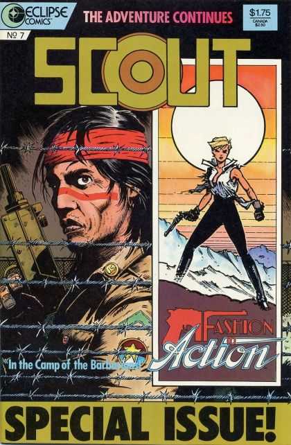 Scout 7 - Eclipse Comics - The Adventure Coninues - Gun - Soldier - Woman - Timothy Truman