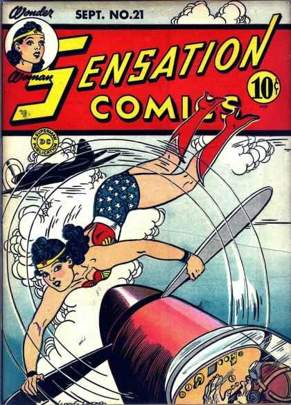Sensation Comics 21 - Wonder Woman - Superhero - Plane - Costume - Propeller