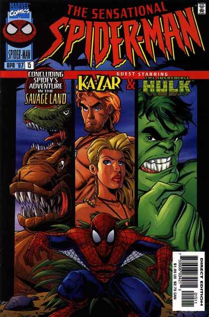 Sensational Spider-Man 15 - Marvel Comics - Kazar - The Incredible Hulk - Savageland - Direct Edition - Mike Wieringo
