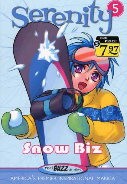 Serenity 5 - Snow Board - Blue - Snowball - Yellow Jacket - Green Gloves