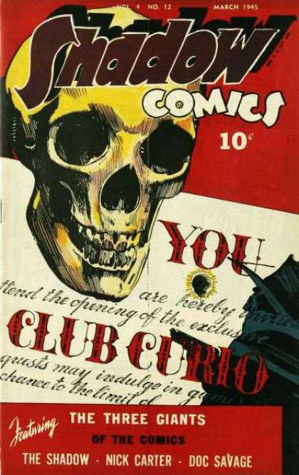 Shadow Comics 48 - Skull - Club Curio - The Shadow - Nick Carter - Doc Savage