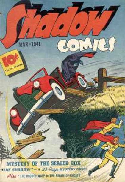 Shadow Comics 9 - Car - Cliff - Fench - Superheros - Falling