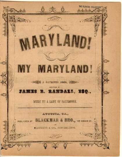 Sheet Music - Maryland! my Maryland! a patriotic song