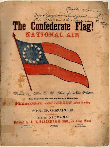 Sheet Music - Confederate flag; National air