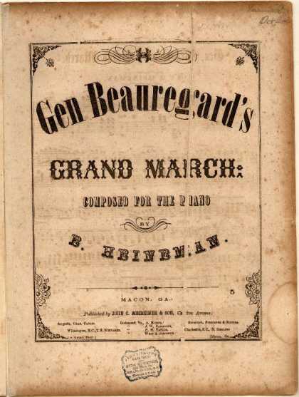 Sheet Music - Gen. Beauregard's grand march
