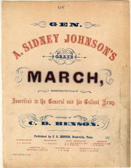 Sheet Music - Gen. A. Sidney Johnson's grand march