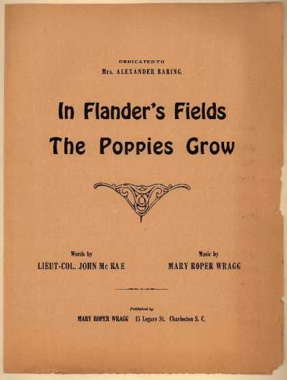 Sheet Music - In Flander's fields the poppies grow