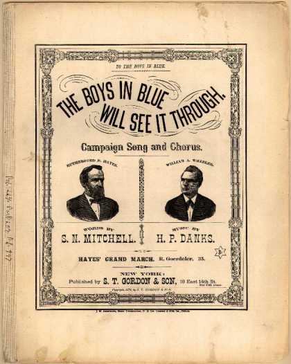 Sheet Music - The boys in blue will see it through; Campaign song and Chorus