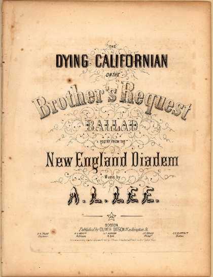 Sheet Music - The dying Californian; Brother's request